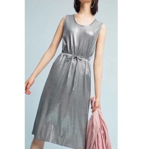 Dolan Anthropologie Dolan Left Coast Collection Metallic Dress, Size Medium - Picture 1 of 7